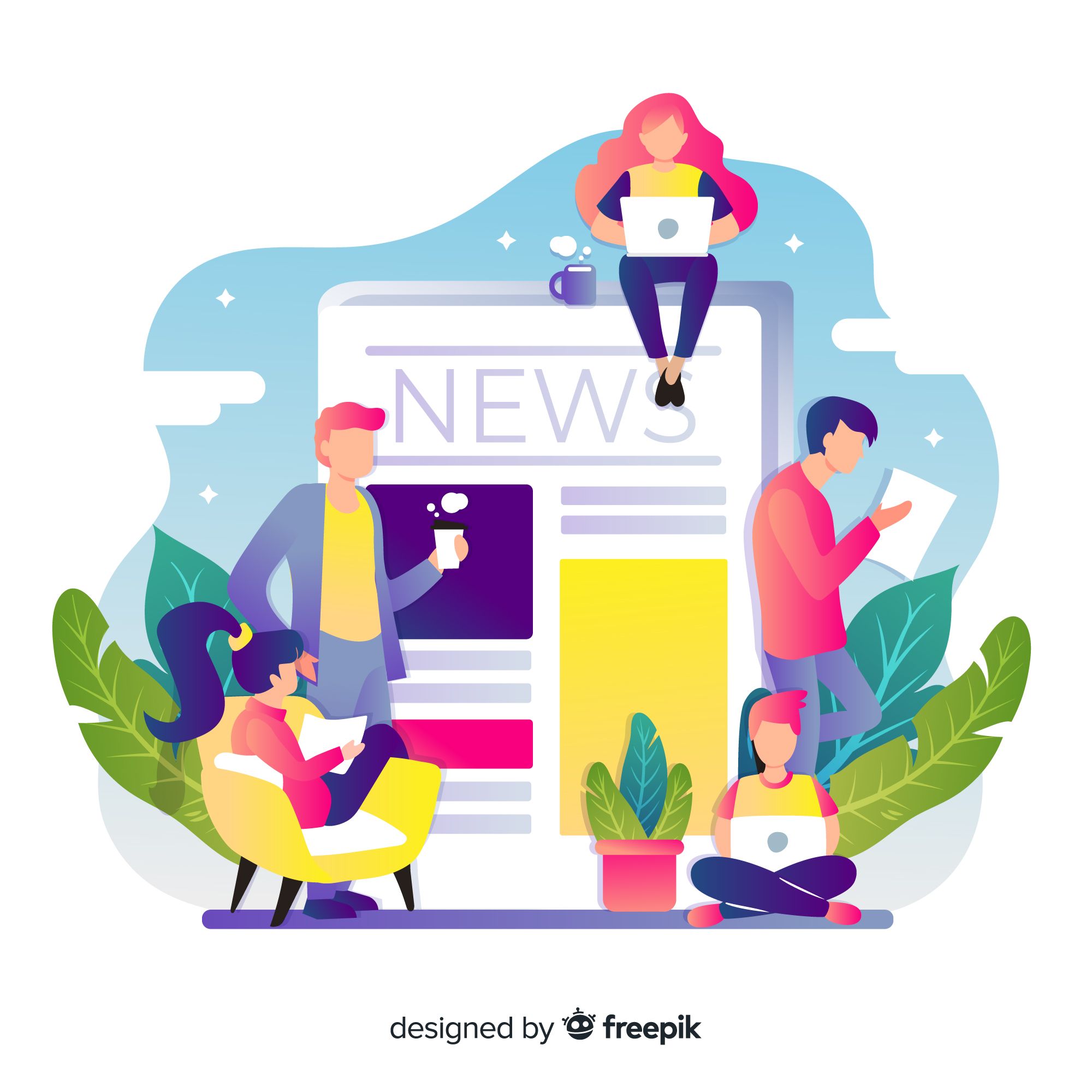 jeunes qui lisent des journaux